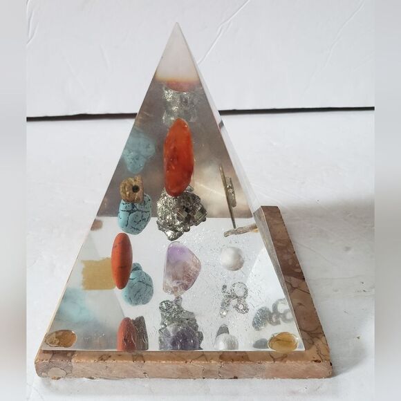 Glass Pyramid w/Gems  - Picture 10 of 11
